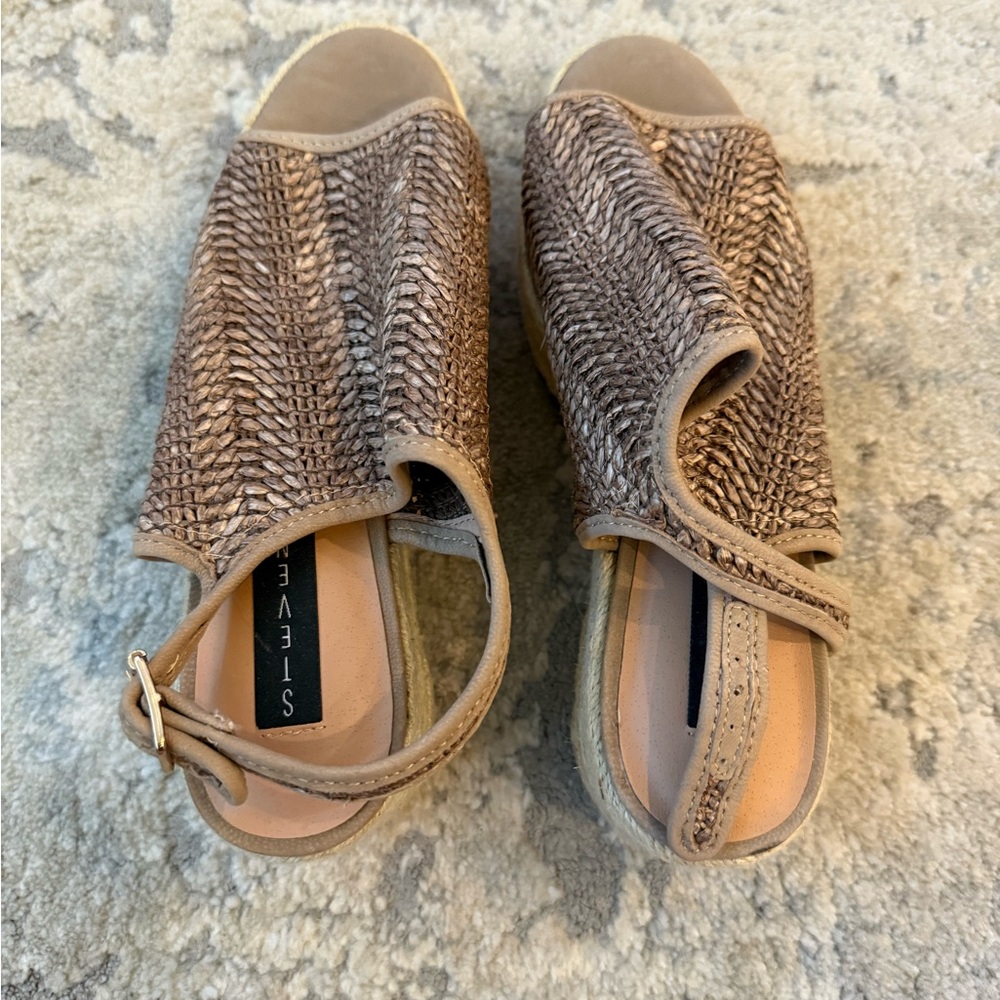 Steven By Steve Madden Tan Woven Wedges